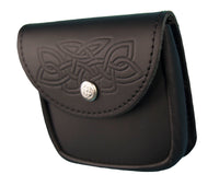 Black Leather Standard Embossed Utility Pouch